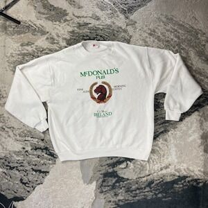 Vintage 1988 Bassett Walker Sturdy Sweatshirt‎ XL White McDonalds Pub County